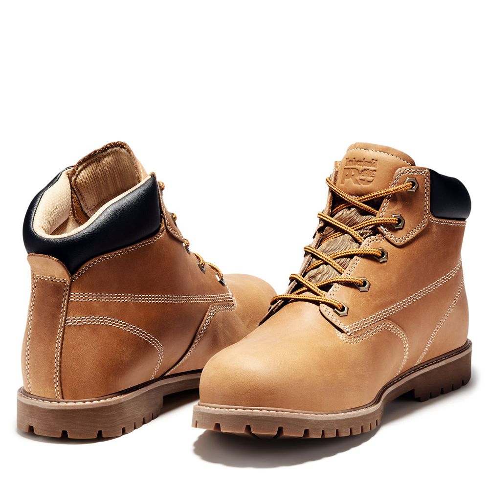 Timberland Μποτακια Εργασίας Ανδρικα Καφε - Pro® Gritstone Steel Toe - Greece 1749623-RF